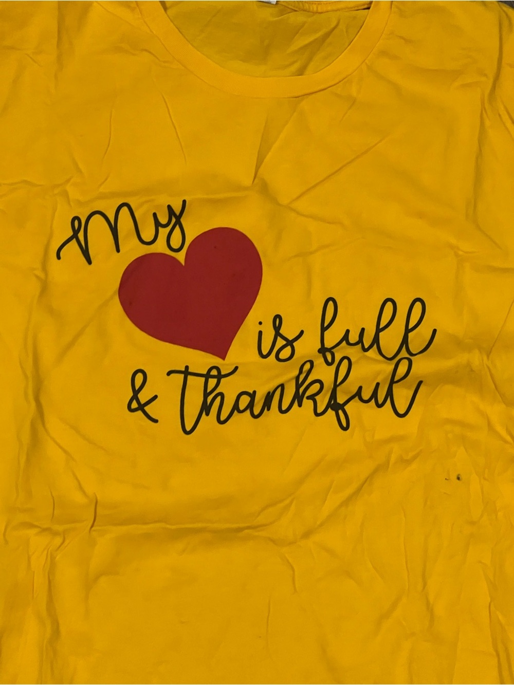 Bella Canvas Yellow Tee with Red Heart Graphic